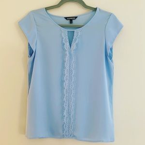 Express 🎀 Light Blue Lace Blouse